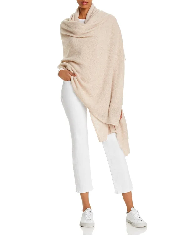 C by Bloomingdale's Cashmere Travel Wrap - 100% Exclusive Yellow/Ivory Twist