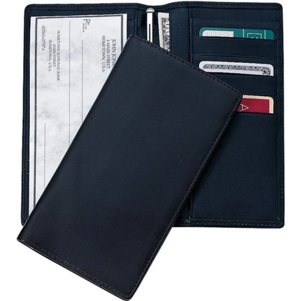 Royce Leather Checkbook & Secretary Black