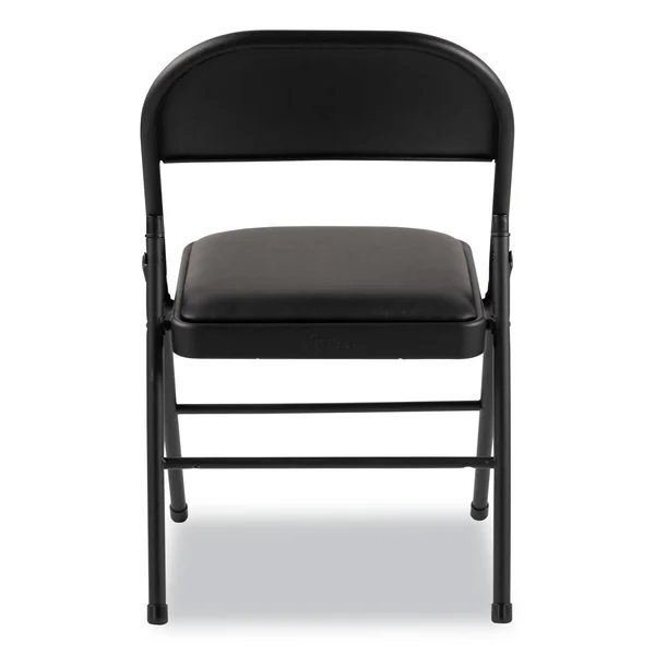 Alera Steel Folding Chair with Two-Brace Support - Padded Seat, Graphite, 4-carton
