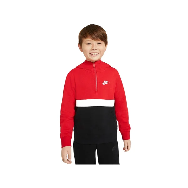 Nike Boys& Sportswear Club ½ Zip Hoodie, Large, Red