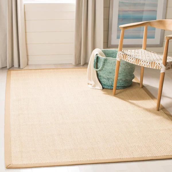 Safavieh NF141A-214 2 ft. 6 in. x 14 ft. Natural Fiber Power Loomed Runner Area Rug Maize & Black
