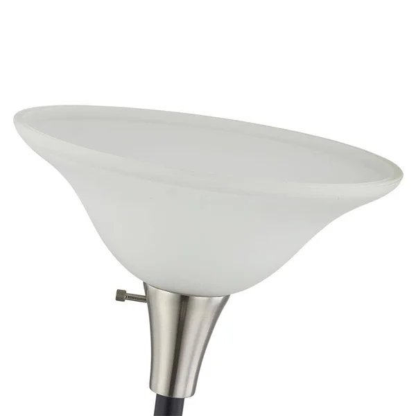 Allen + Roth Grancove 70.92-in Nickel and Espresso Torchiere Floor Lamp, FF18-002-1