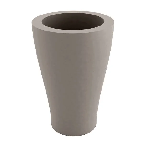 Curvada Resin Pot Planter Vondom Color: Taupe, Size: 33.5x22 H x 17.75x22 W x 17.75x22 D