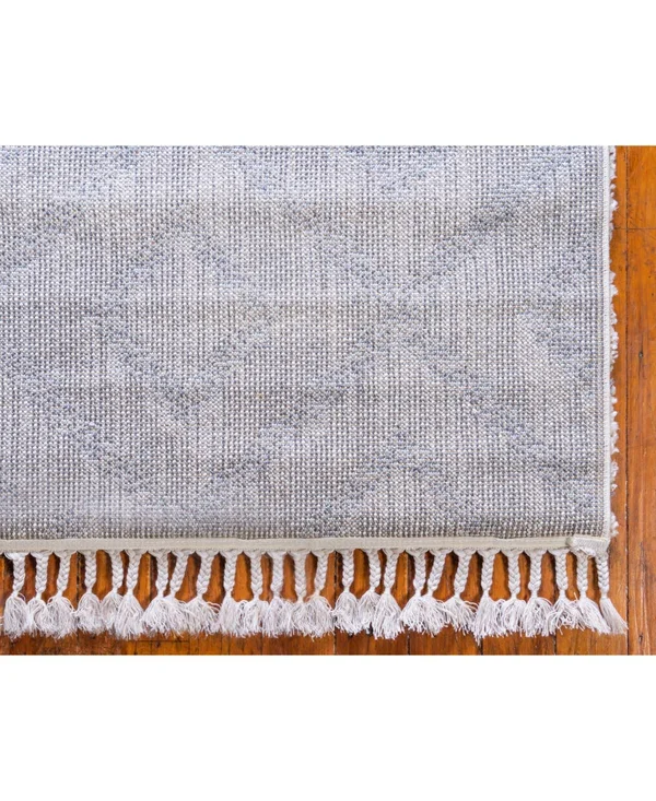 Unique Loom Hygge Shag Diamond Ivory 4 ft. x 6 ft. Area Rug