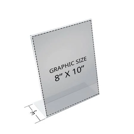 Azar Displays 112718 8x22 W x 10x22 H Vertical L-Shaped Sign Holder (10 Pack)