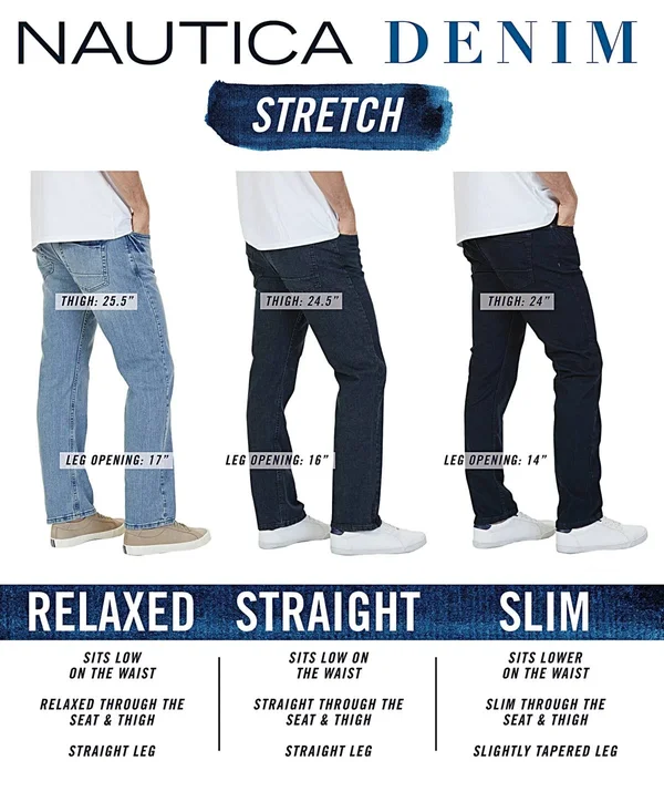 Nautica Men's Stretch Straight-leg Jeans - Pure Adriatic Sea