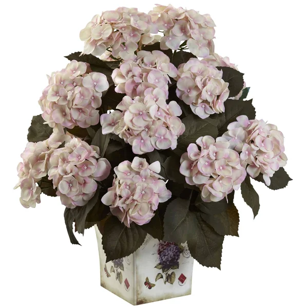 Nearly Natural Peony & Rose w/Vase White