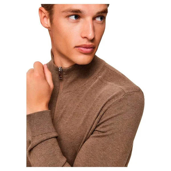 Selected Homme Pima Cotton Full Zip Cardigan - Neutral