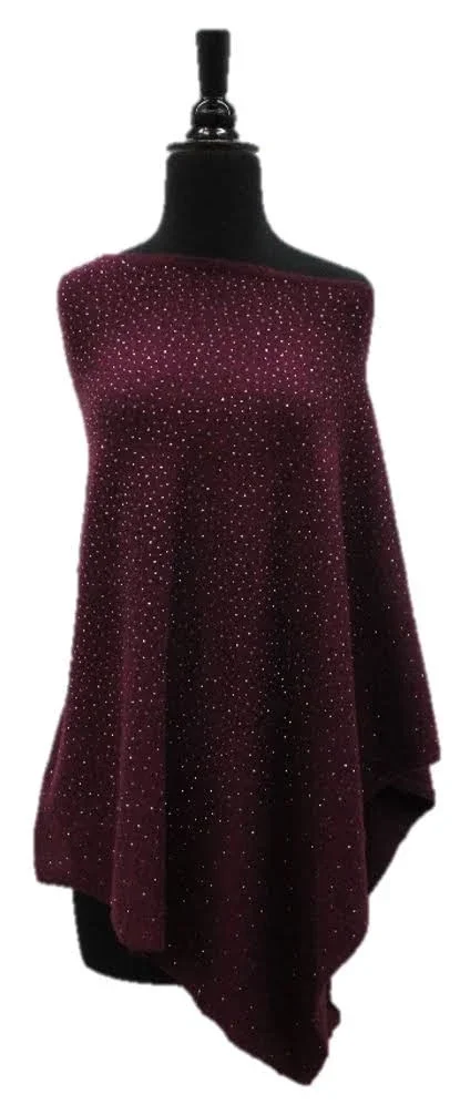 La Fiorentina Berry Embellished Poncho