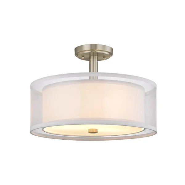 Dolan Designs DOL-1275-09 Double Organza Satin Nickel Four Light Semi-Flush