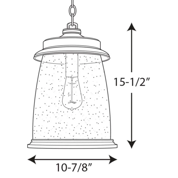 Progress Lighting P550030-103 Conover Hanging Lantern, Antique Pewter