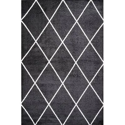 Briannon Geometric Black/White Area Rug George Oliver Rug Size: Rectangle 4' x 6'