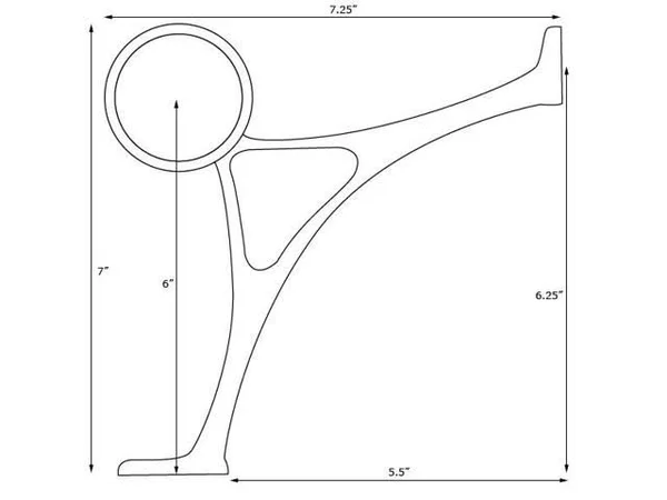 KegWorks Combination Foot Rail Bracket - Satin Brushed Brass - 2x22 OD