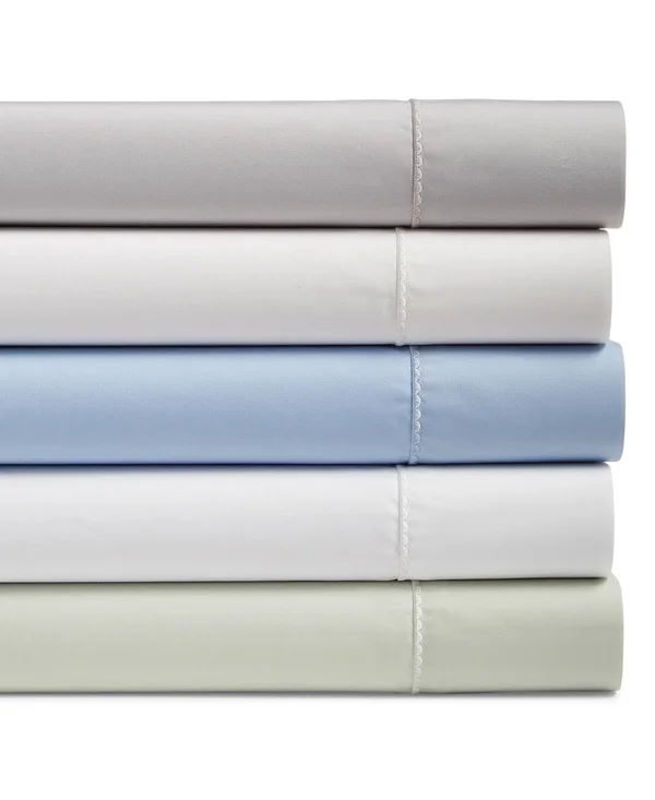 Martha Stewart Collection Solid Egyptian Cotton Percale 400 Thread Count 4 pc. Sheet Set, King, Created for Macy&s - Milky Green