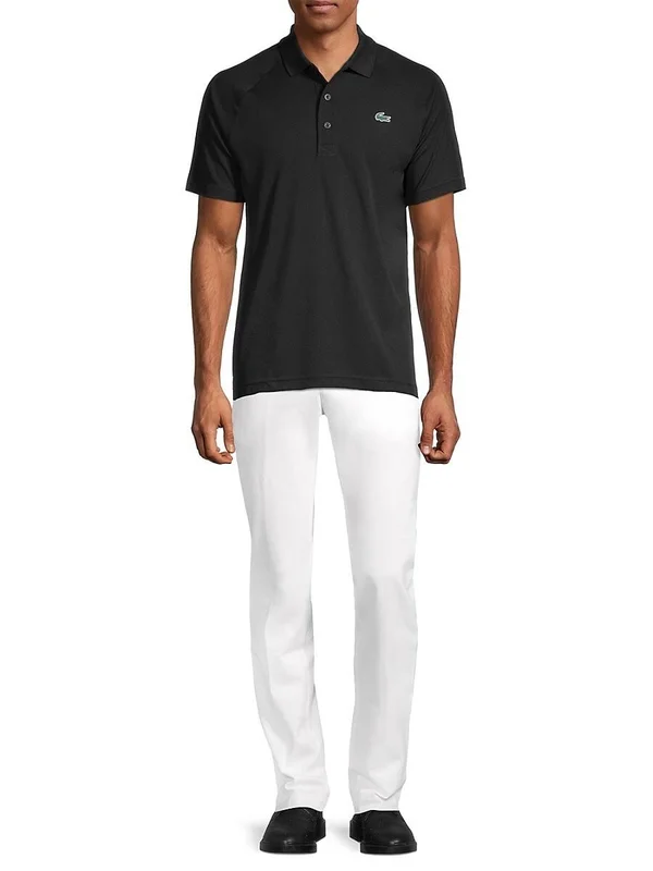 Lacoste Men's Ribbed Collar Raglan-Sleeve Polo - Navy - Size XL