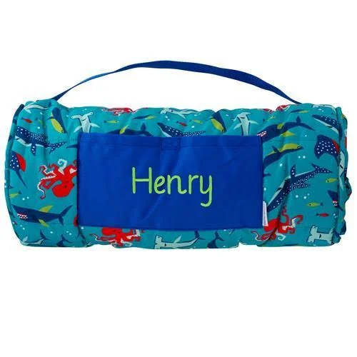 Stephen Joseph All Over Shark Print Nap Mat in Blue