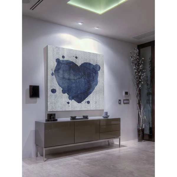 Marmont Hill - Handmade Blue Heart Print on Wrapped Canvas - 48 x 48