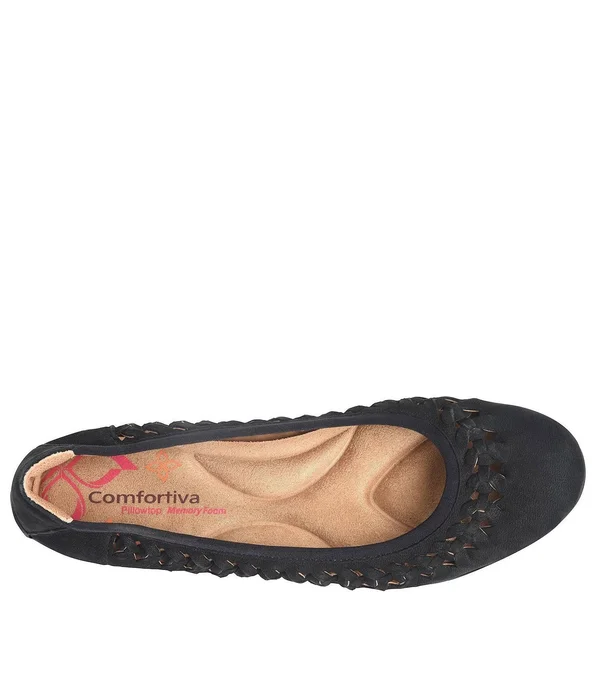 Women's Comfortiva Marilu Flat - Size 7 W - Black