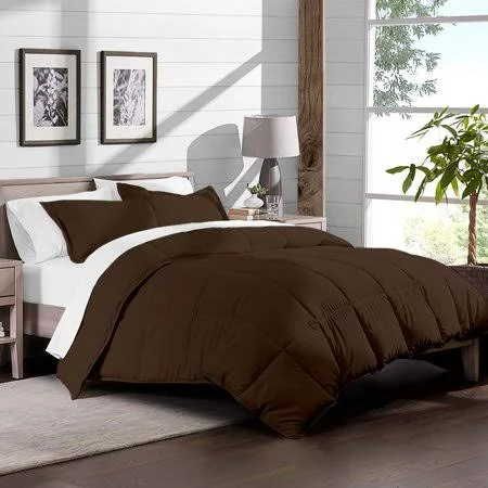 Bare Home 8-Piece Bed-in-a-Bag - Split King (comforter Set: Cocoa - Sheet Set: White)