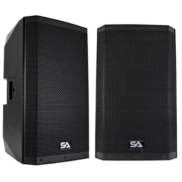 Seismic Audio - Riot-15 - Pair of Powered 15x22 1000 Watt Pa/dj Speakers with Bluetooth, DSP, Built in Mixer & Class D Ampli
