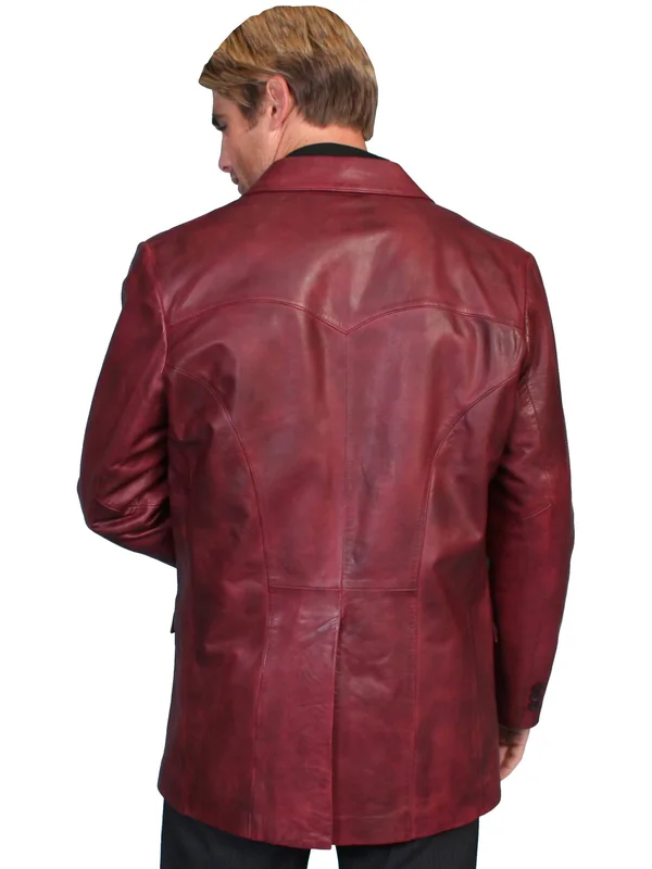 Scully Mens Lambskin Blazer - Black Cherry