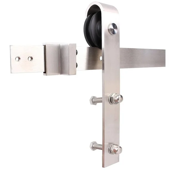 Groove 36 in x 84 in Unfinished 2 Panel Wood Barn Door with Sliding Hardware - 36 x 84