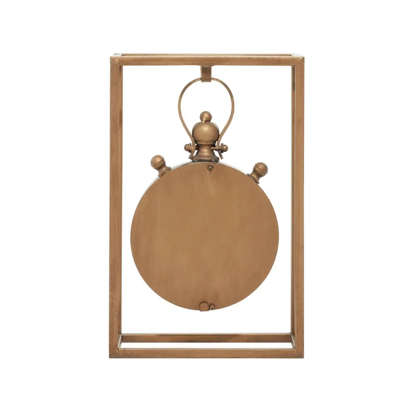 Copper Grove Chatfield Unique Metal Table Clock Brown