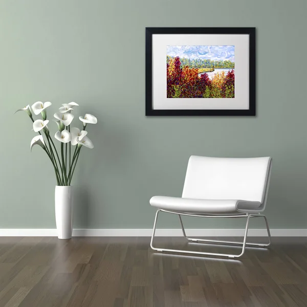 Trademark Fine Art Mandy Budan Summers End Matted Framed Wall Art, White, 11x22x14x22