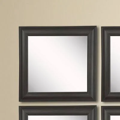 4 Piece Kimzey Brazilian Walnut Modern & Contemporary Wall Mirror Set Charlton Home - Size: 17x22 H x 17x22 W