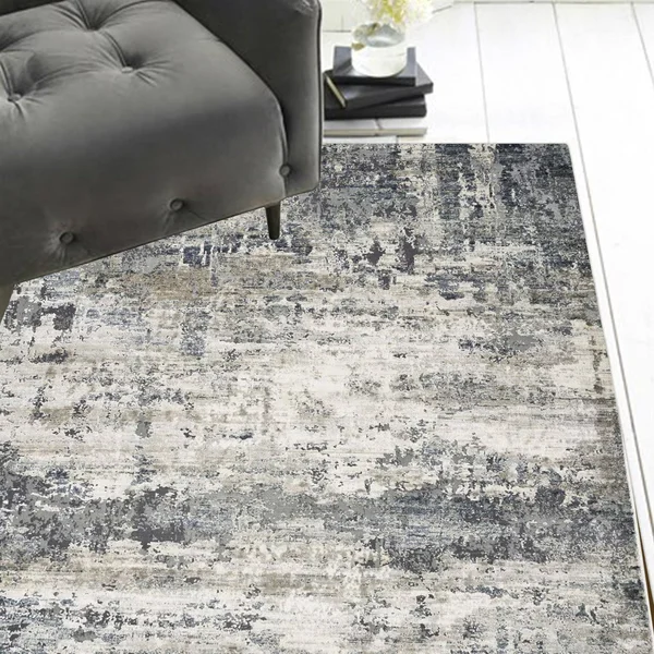 2&2x22 x 7&6x22 Runner Polyester Ivory-Teal Area Rug