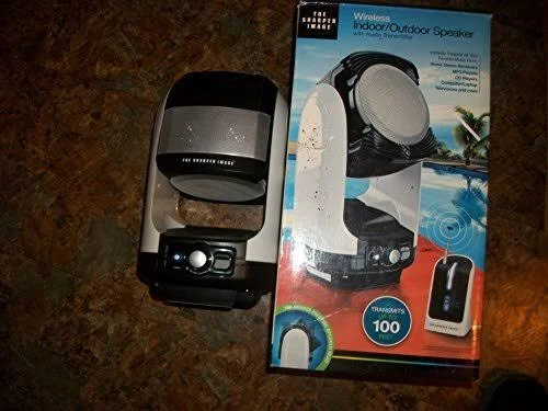 The Sharper Image Wireless Indoor/Outdoor Speaker with Audio Transmitter 1618972
