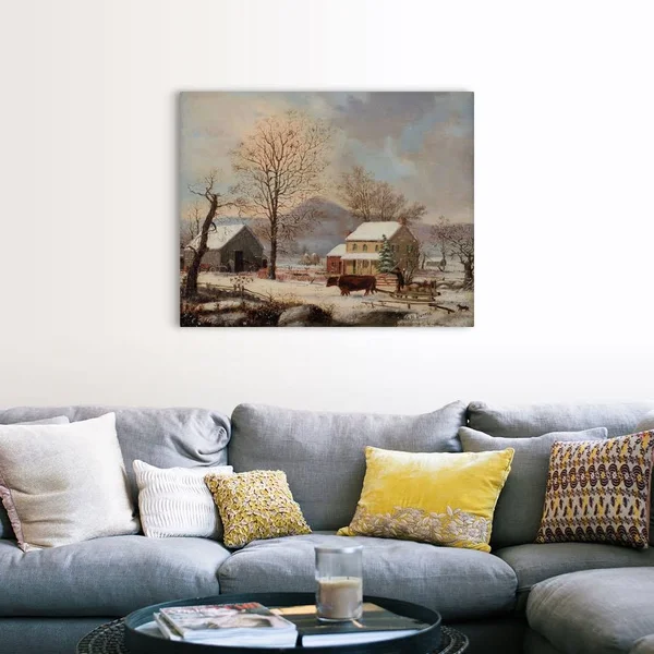 Winter Scene, 1830-60, Canvas Wall Art, 45x36, Great Big Canvas