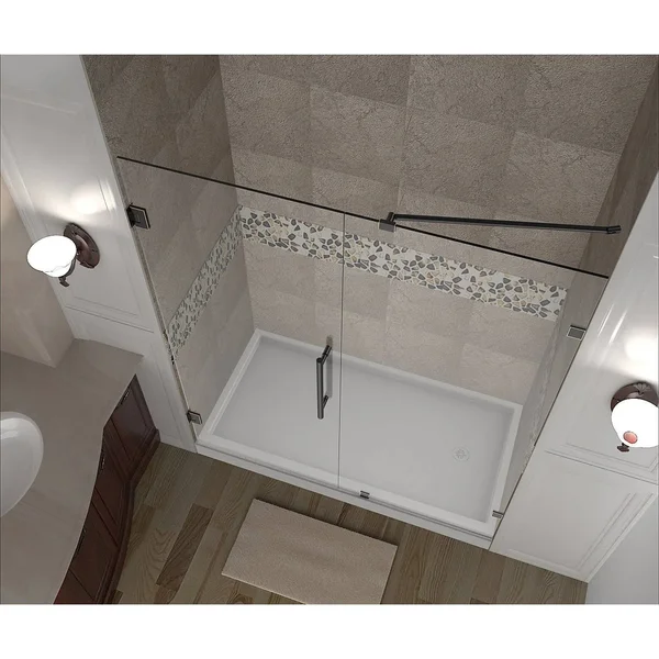 Aston SDR985 Nautis Completely Frameless Hinged Shower DOOR - Chrome, 71-in L x 72-in H