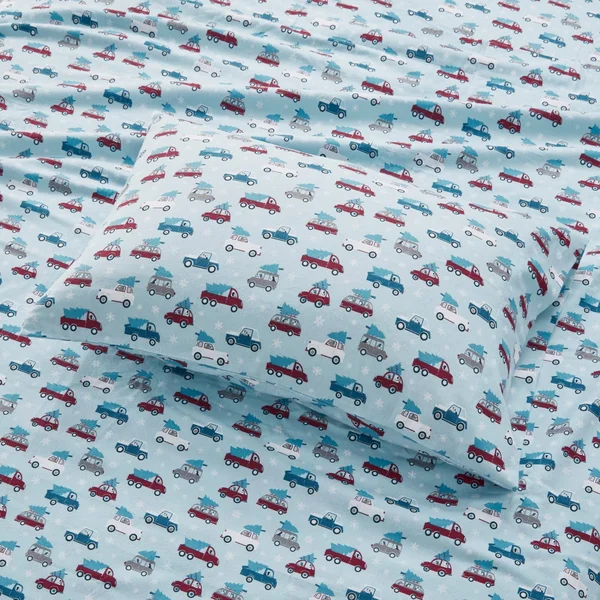 Taylor & Olive Heron Flannel Cotton Bed Sheet Set Multi Sloth Queen