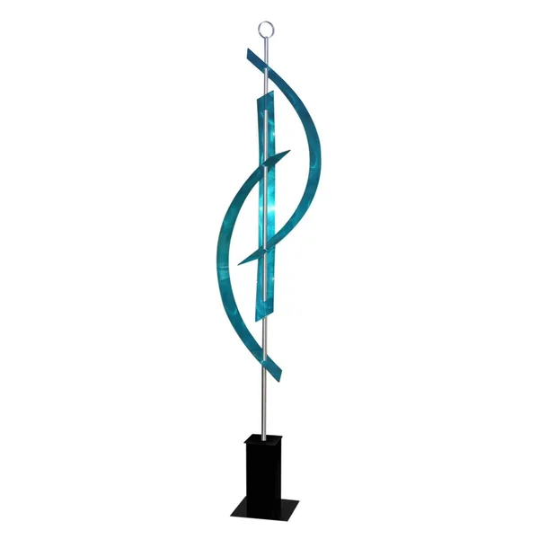 Statements2000 82 inch Extra Large Abstract Metal Garden Sculpture Indoor/Outdoor Art by Jon Allen - Aqua Centinal, Aqua Blue
