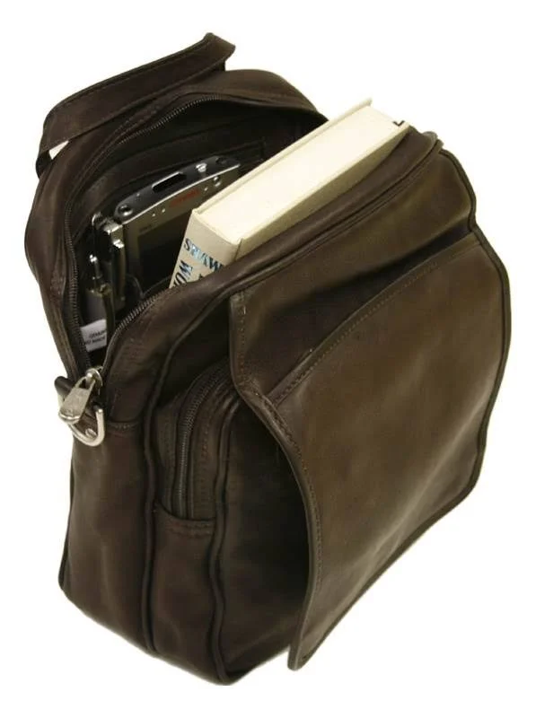 Piel Leather Traveler&s Carry-All Bag - Chocolate