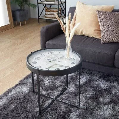 Abuzer Iron Cross Legs End Table 17 Stories
