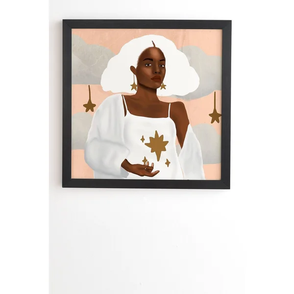 20x22 x 20x22 Nawaalillustrations Star Framed Wall Art Black - Deny Designs