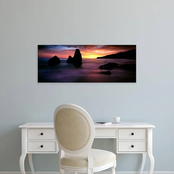 Easy Art Prints Panoramic Image 'Rodeo Beach at Sunset, Golden Gate National Recreation Area, California' Canvas Art - 15 x 40