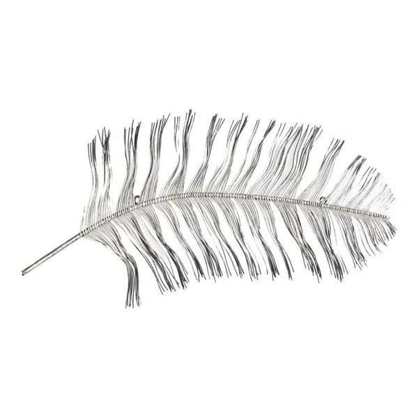 HomeRoots 37.2x22 Peacock Feather Metal Wall Decor in Black/Silver