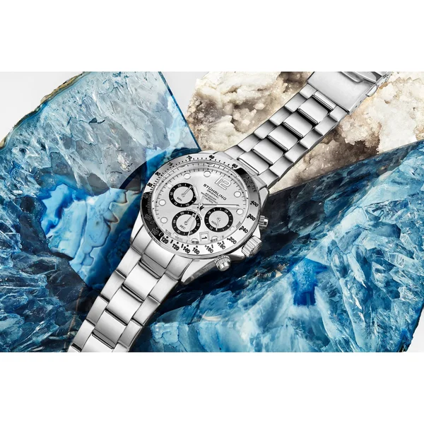 Stuhrling 3961 6 Quartz Chronograph Date Stainless Steel Bracelet Mens Watch