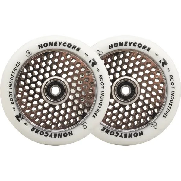Root Industries 120mm Honeycore Wheels - White/Mirror