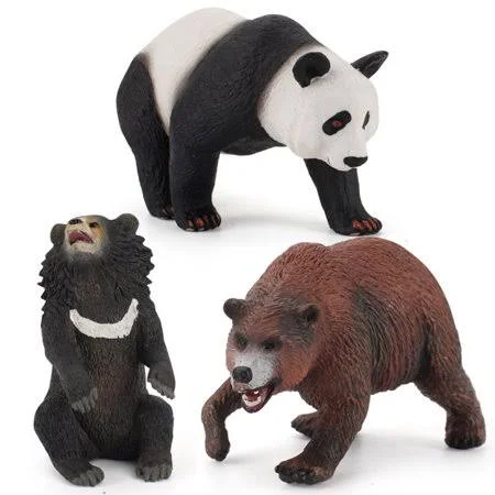 Cuteam Wild Animal Toy, Wild Animal Model Simulation Decoration PVC Panda Bear Figurine Toy for Home, Size: One size, 2