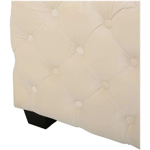 Noble House Jaymee Ivory Velvet Ottoman