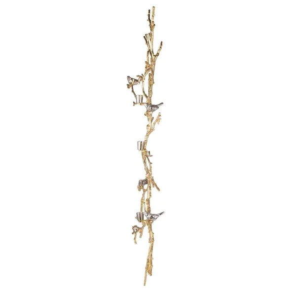 43x22 Gold and Silver Unique Abstract Style Candlestick Holder