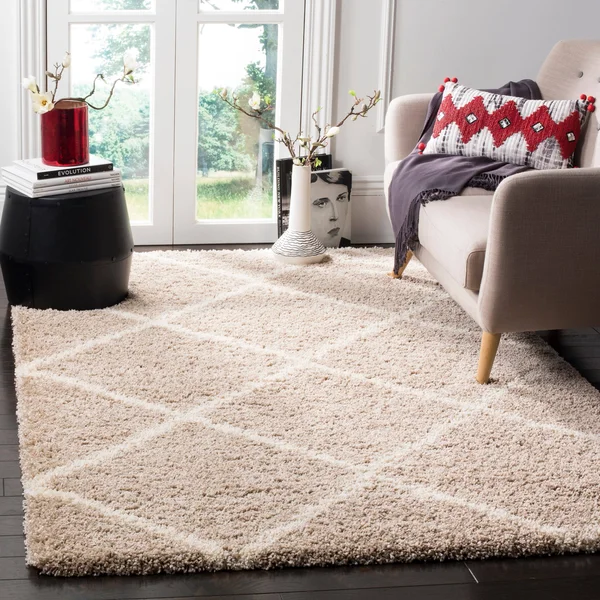 Safavieh Hudson Shag SGH281R Red - Ivory Rug 2&3x22 x 12& Runner