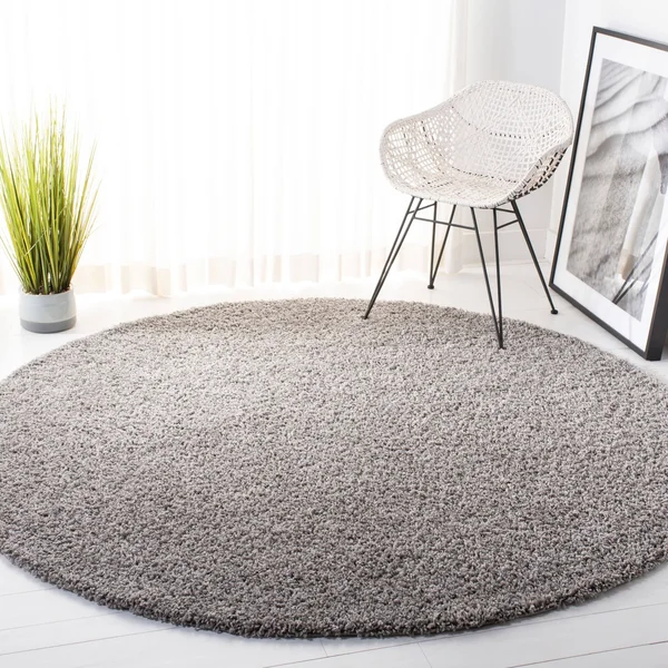 Safavieh Primo Shag PRM300G 6&7x22 x 6&7x22 Round Light Grey Area Rug