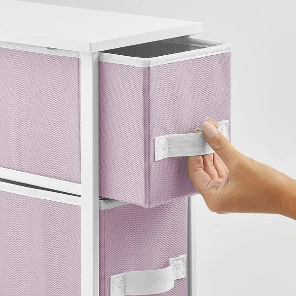 mDesign Narrow Dresser Storage Organizer Tower - 4 Drawers