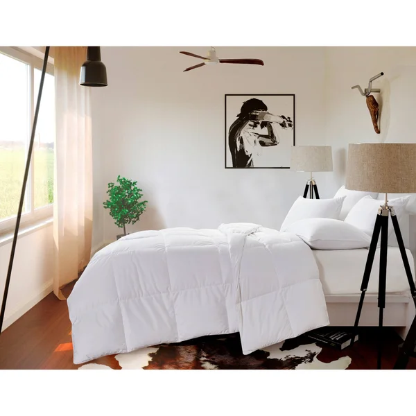 Kathy Ireland Ultra Soft Nano Touch Light Warmth White Down Fiber Comforter - White - Twin