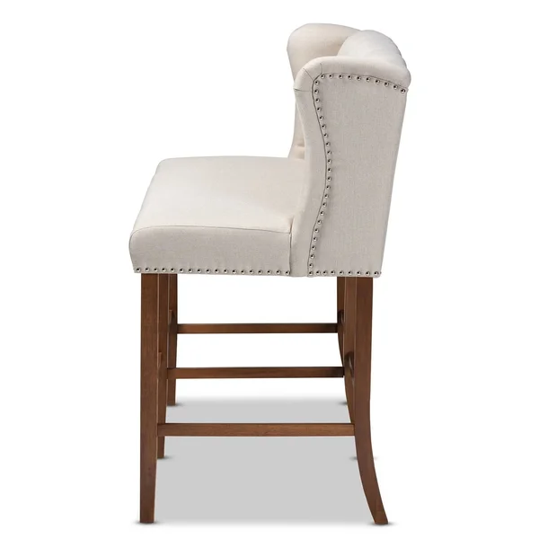Carson Carrington Badstusund Upholstered Button Tufted Bar Stool Bench (Beige)
